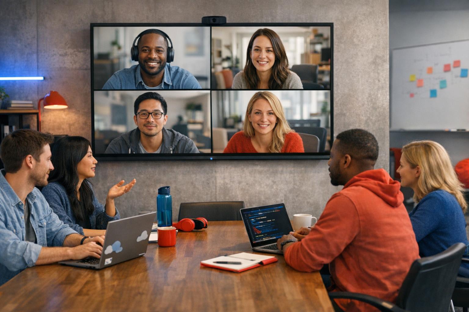 Distributed US technology team collaborating across remote and hybrid work settings